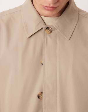 ASOS DESIGN oversized jacket in stone