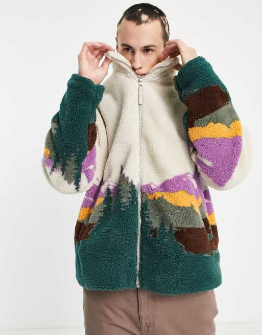 ASOS DESIGN - Oversized jakke med langskabsprint i imiteret lammeskind