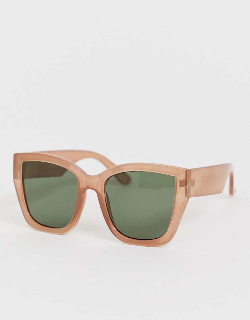 ASOS DESIGN - Oversized jaren 70 vierkante zonnebril-Bruin