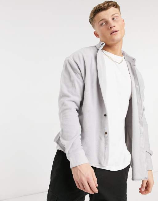 ASOS DESIGN - Oversized jaren 90 fleece overhemd met borduursel op de rug, 2 van 4