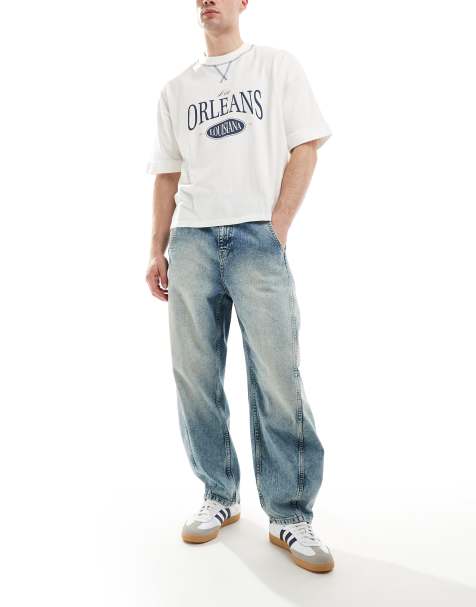 ASOS DESIGN - Oversized jeans in lichte wassing blauw - view 1