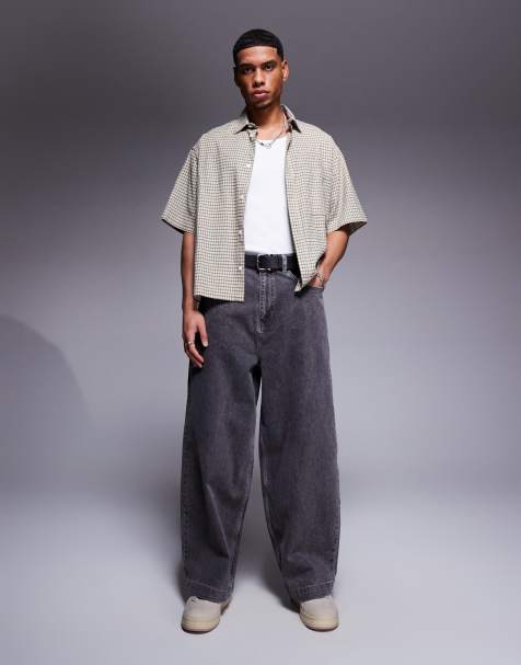 ASOS DESIGN - Oversized jeans med poset pasform i grå vask - view 1