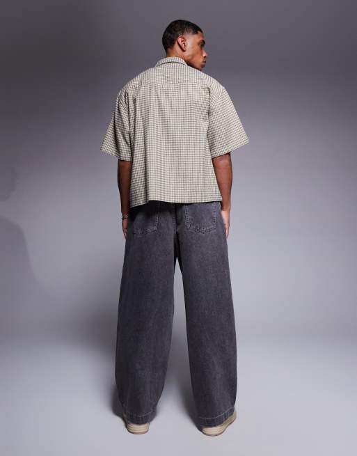 ASOS DESIGN oversized baggy fit jeans in washed grey 