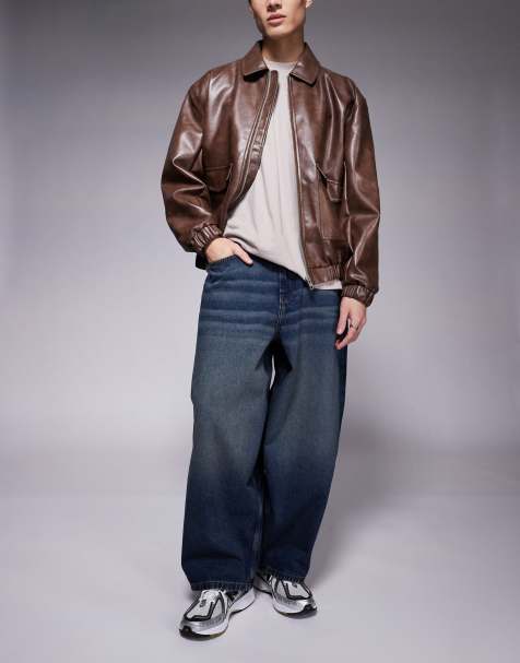 ASOS DESIGN - Oversized jeans met baggy pasvorm en vintage tint in blauw met donkere wassing - view 1