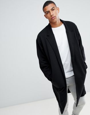 ASOS DESIGN oversized jersey duster jacket in black | ASOS