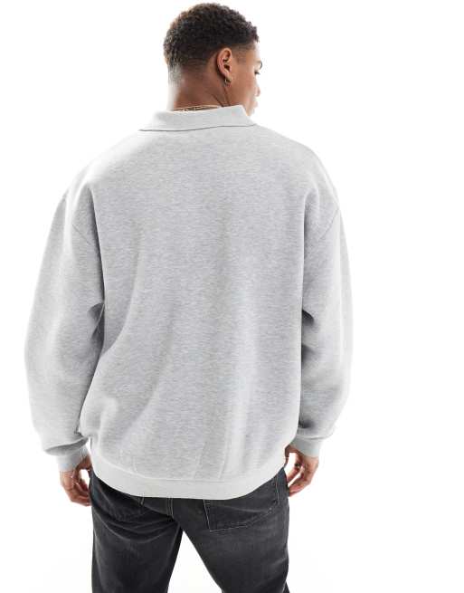 ASOS DESIGN oversized jersey jacket in gray heather ASOS