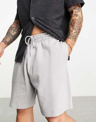 ASOS DESIGN ASOS DESIGN oversized jersey mid length shorts in grey