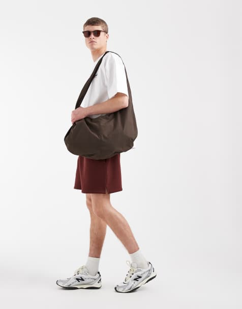ASOS DESIGN oversized jersey short in brown - view 1