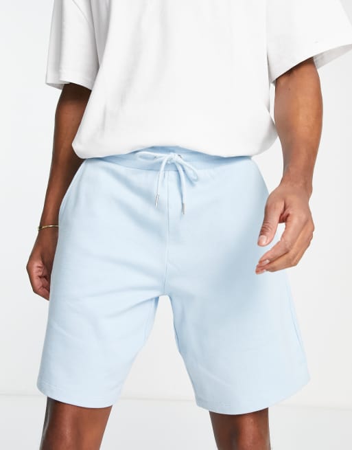 ASOS DESIGN - Oversized jersey short in pastelblauw