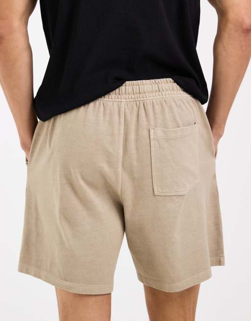 ASOS DESIGN oversized jersey short met achterzak in beige, 4 van 5