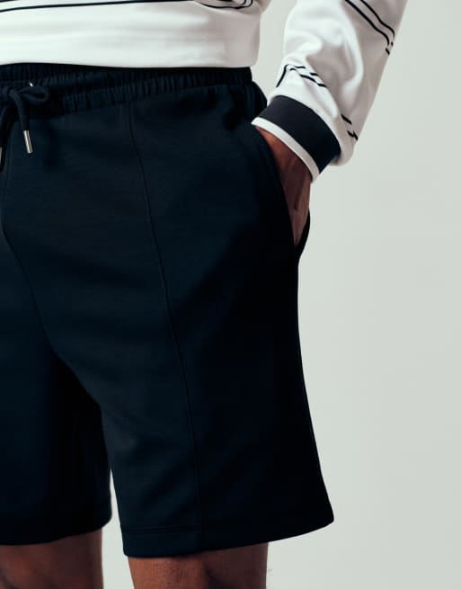 ASOS DESIGN - Oversized jersey short met plat gestikte plooitjes in zwart, 4 van 7