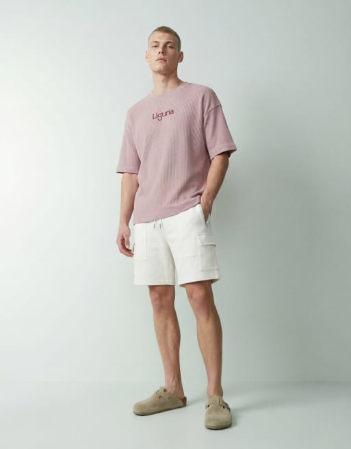 ASOS DESIGN - Oversized jersey short met rits in beige, 10 van 12