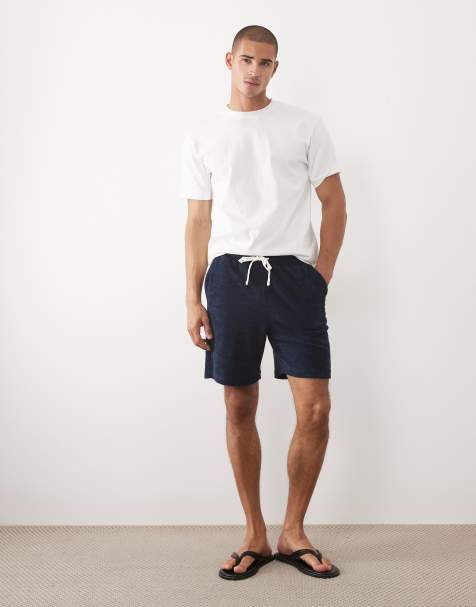 ASOS DESIGN - Oversized jersey short met textuur in marineblauw - view 1