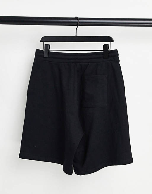  oversized jersey shorts in black/ white marl 2 pack 