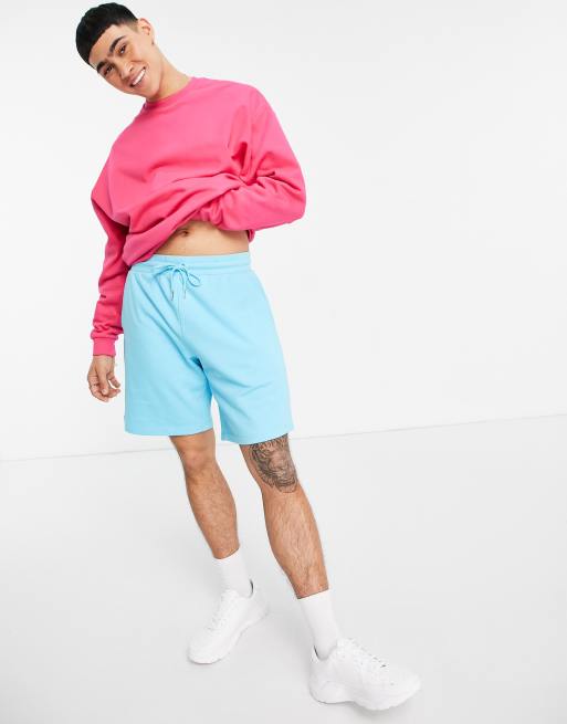 ASOS Design Oversized Jersey Shorts in Blue