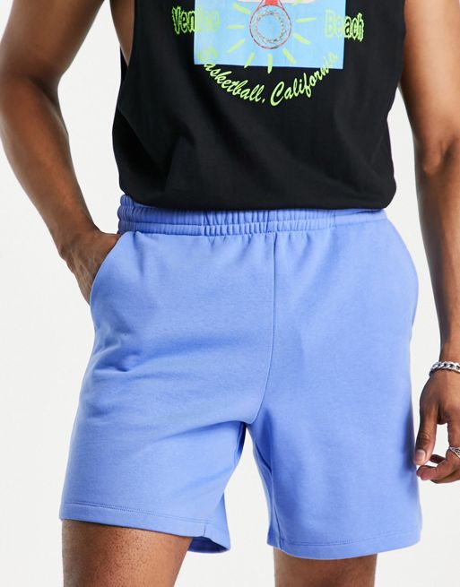 ASOS Design Oversized Jersey Shorts in Blue