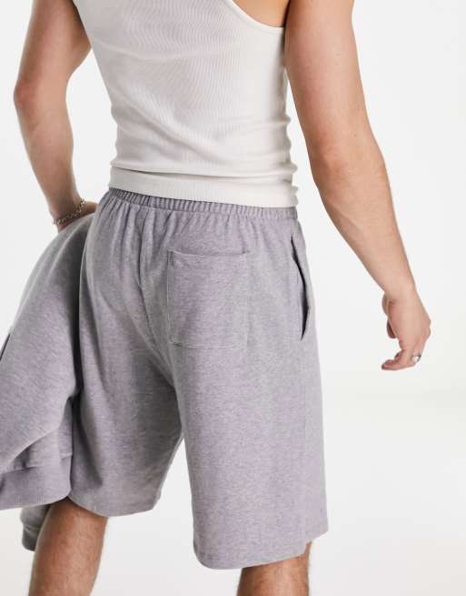 ASOS DESIGN oversized jersey shorts in grey marl, 2 of 4