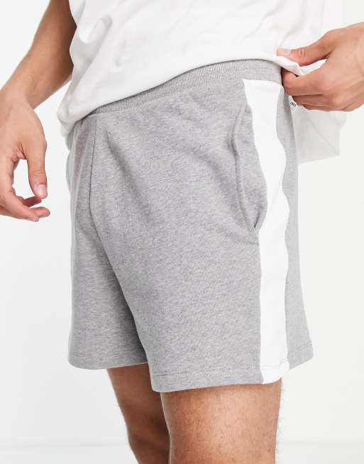 ASOS DESIGN oversized jersey shorts in heather gray with side stripe