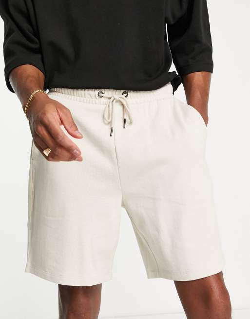 ASOS DESIGN oversized jersey shorts in oatmeal heather ASOS