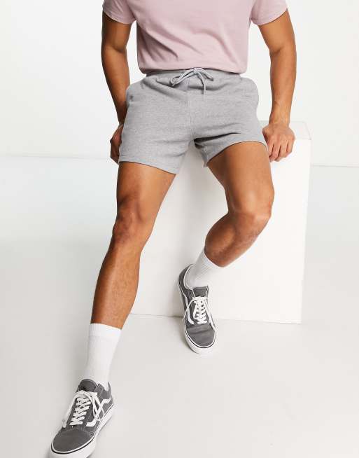 ASOS DESIGN oversized jersey shorts in gray marl