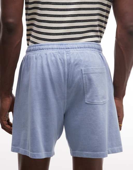ASOS DESIGN oversized jersey shorts with back pocket in blue, 4 of 9