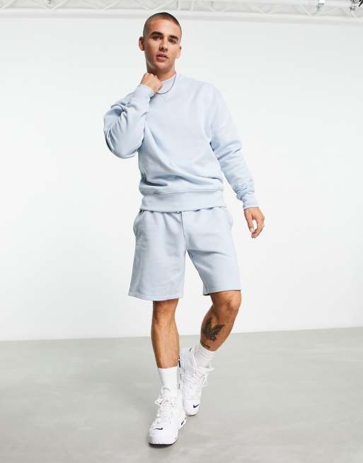 ASOS Design Oversized Jersey Shorts in Blue