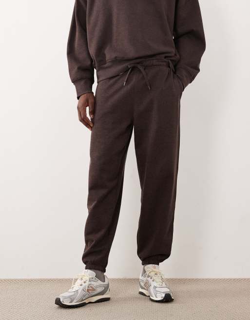 ASOS DESIGN oversized jogger in brown marl, 2 of 5