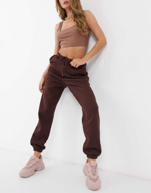 ASOS DESIGN oversized jogger in chocolate