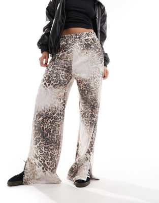 Asos Design Oversized Jogger In Leopard Print-Multi