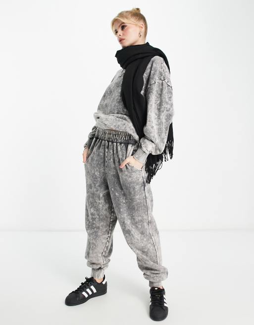 ASOS DESIGN oversized jogger with heavy washed in black