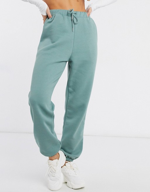 ASOS DESIGN oversized jogger with pintuck in sage green