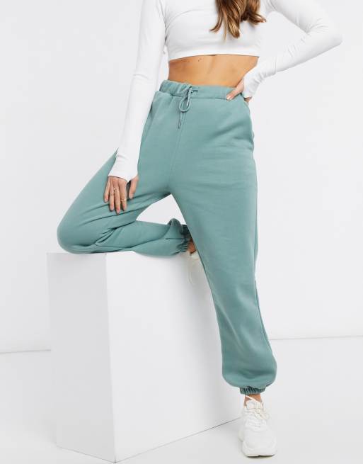 ASOS DESIGN oversized jogger with pintuck in sage green