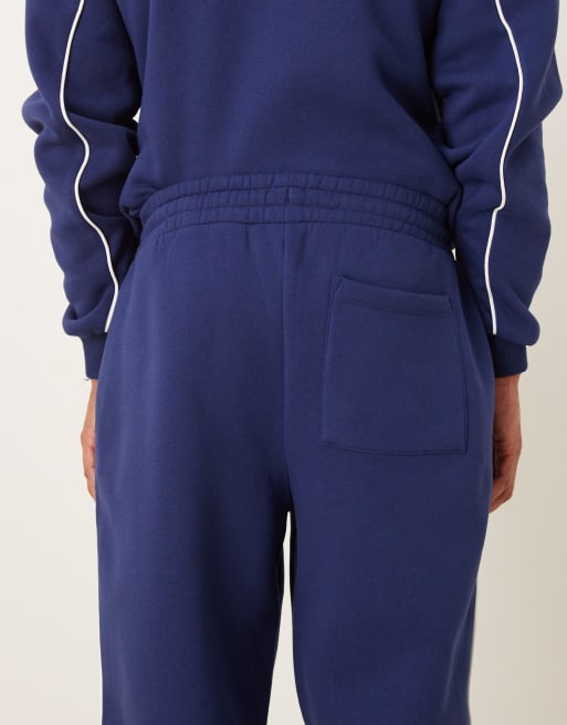 ASOS DESIGN oversized jogger with piping in blue, 4 of 5