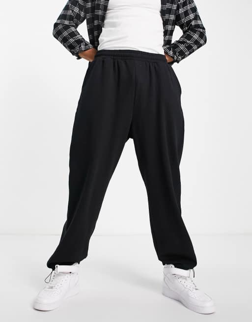 ASOS DESIGN oversized wide leg sweatpants in black