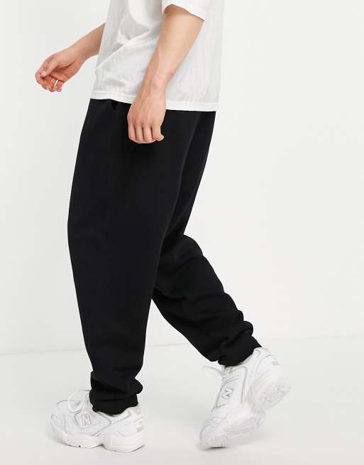 ASOS DESIGN oversized wide leg joggers in black