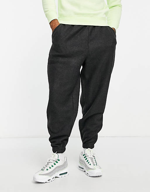 Tracksuits oversized joggers in charcoal marl polar fleece 