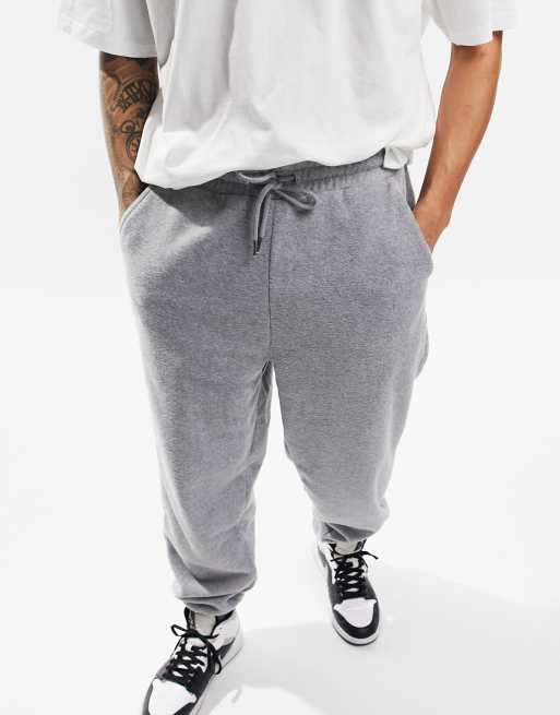 ASOS DESIGN oversized joggers in grey polar fleece