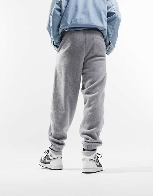 ASOS DESIGN oversized joggers in grey polar fleece