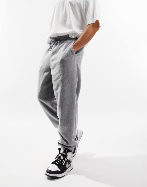 ASOS DESIGN oversized joggers in grey polar fleece