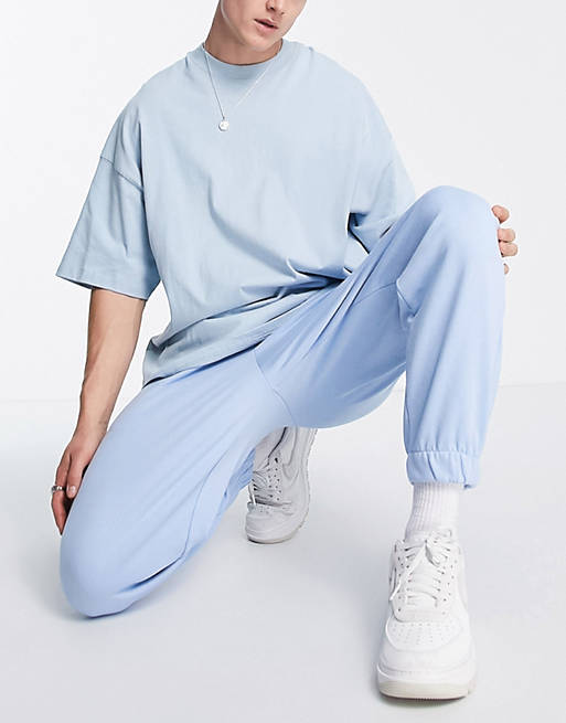 ASOS DESIGN oversized joggers in pastel blue, 3 of 4