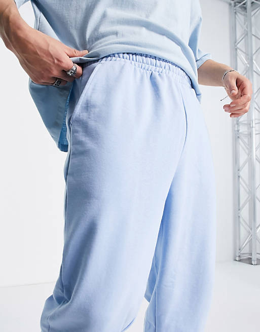 ASOS DESIGN oversized joggers in pastel blue, 4 of 4