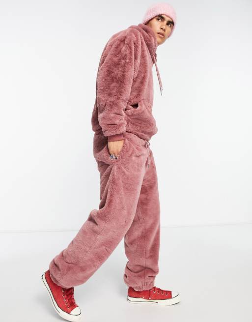 Faux fur jogging pants in Multicolor for