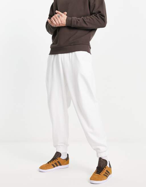 ASOS DESIGN oversized joggers in white