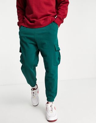 ASOS DESIGN oversized joggers with cargo pockets in green