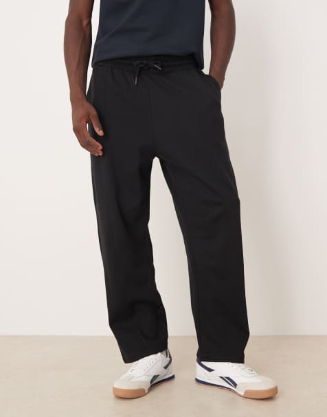 ASOS DESIGN oversized joggers with pin tuck detail in black - view 1