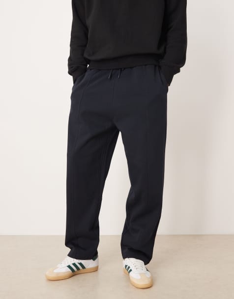 ASOS DESIGN oversized joggers with pin tuck detail in navy - view 1