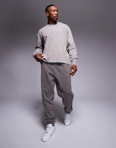 ASOS DESIGN - Oversized joggingbroek in antraciet met wassing - view 1