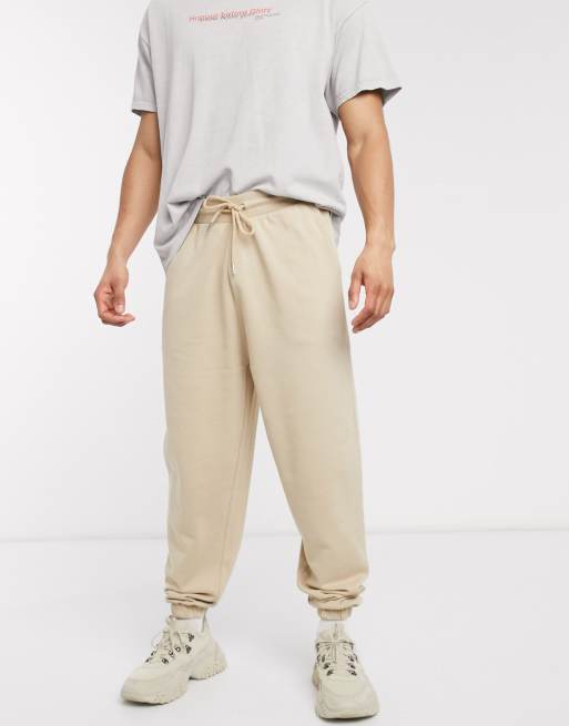 ASOS DESIGN - Oversized joggingbroek in beige - BEIGE