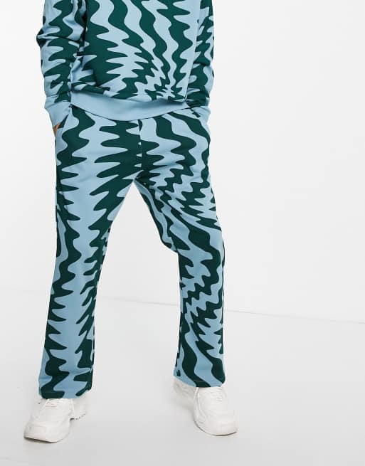 ASOS DESIGN - Oversized joggingbroek met all-over zigzag-print, deel van co-ord set