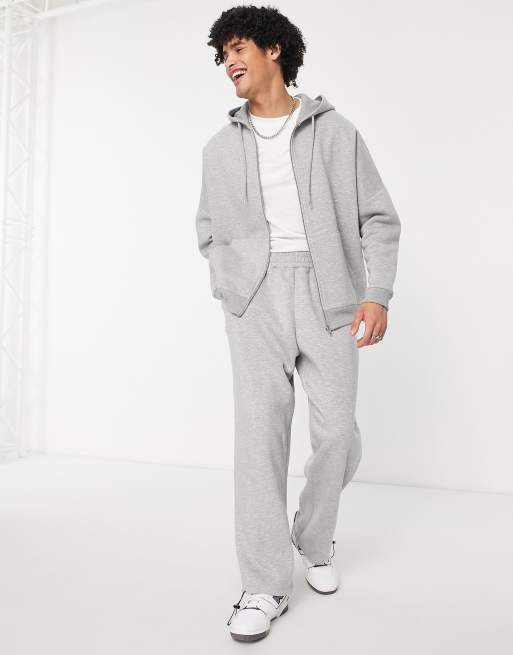 ASOS DESIGN - Oversized joggingbroek met ballonpijpen in gemêleerd in grijs, deel van co-ord set